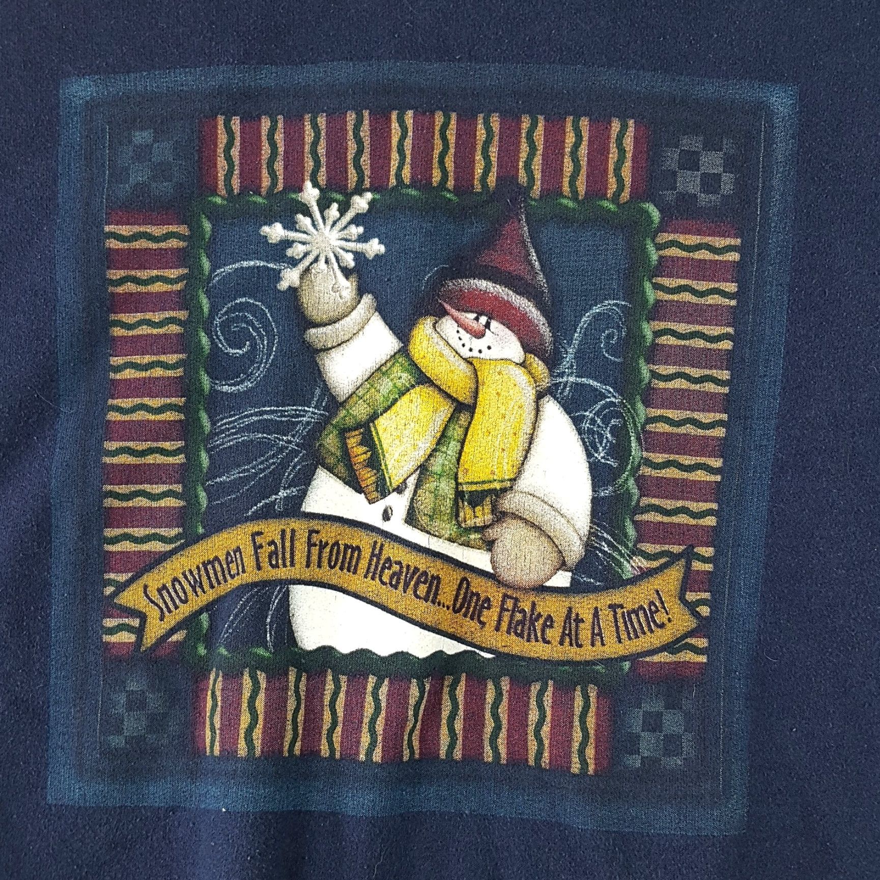 Jerzees VINTAGE Jerzees 90s Snowman Frosty Christmas Size L Blue Pullover Crewneck Sweatshirt Men Blue Art Sweatshirt Size US L / EU 52-54 / 3 - 3 Thumbnail
