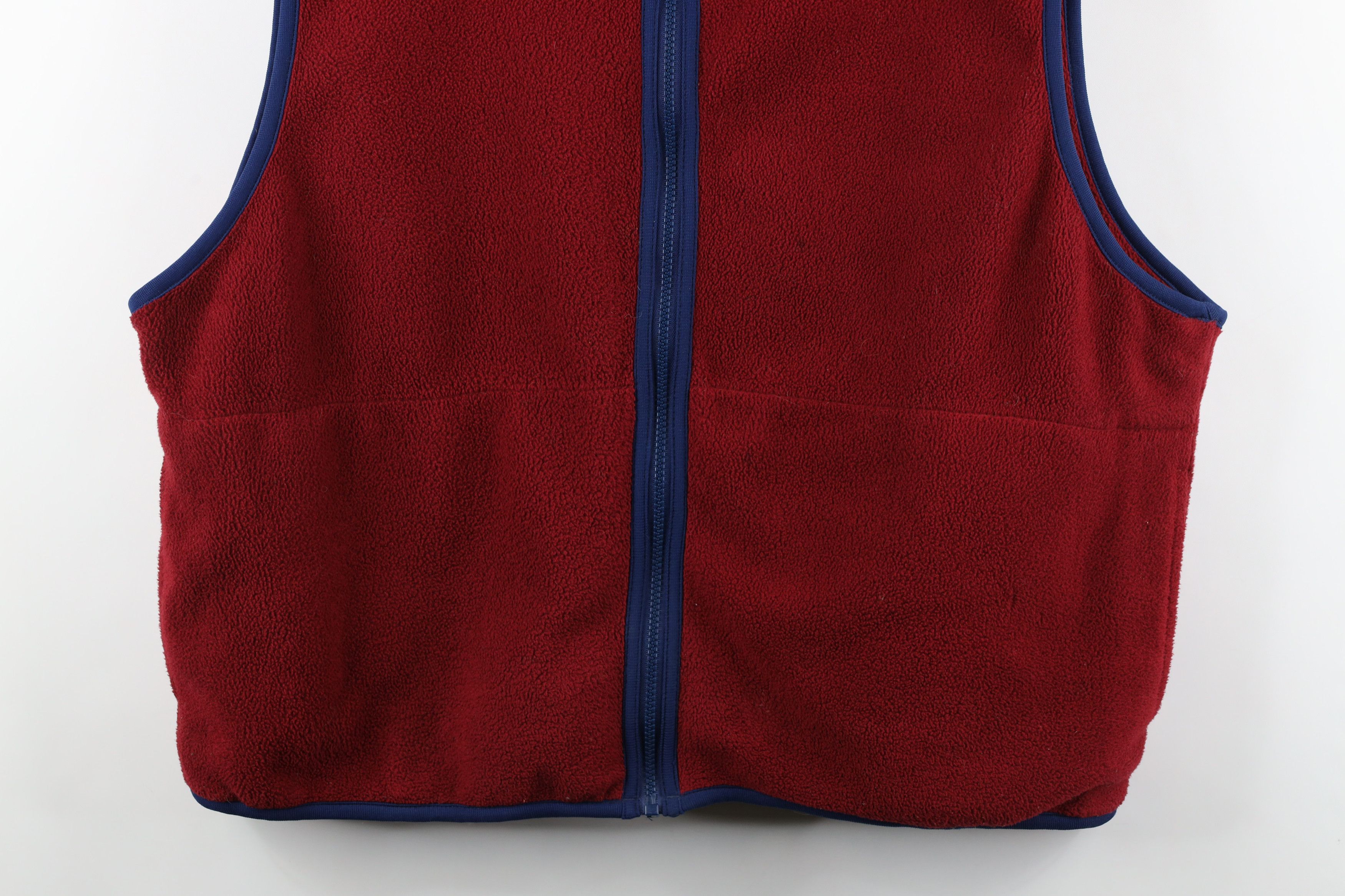 Lands' End × Vintage Vintage 90s Lands End Blank Full Zip Fleece Vest Jacket Red Size US XL / EU 56 / 4 - 3 Thumbnail