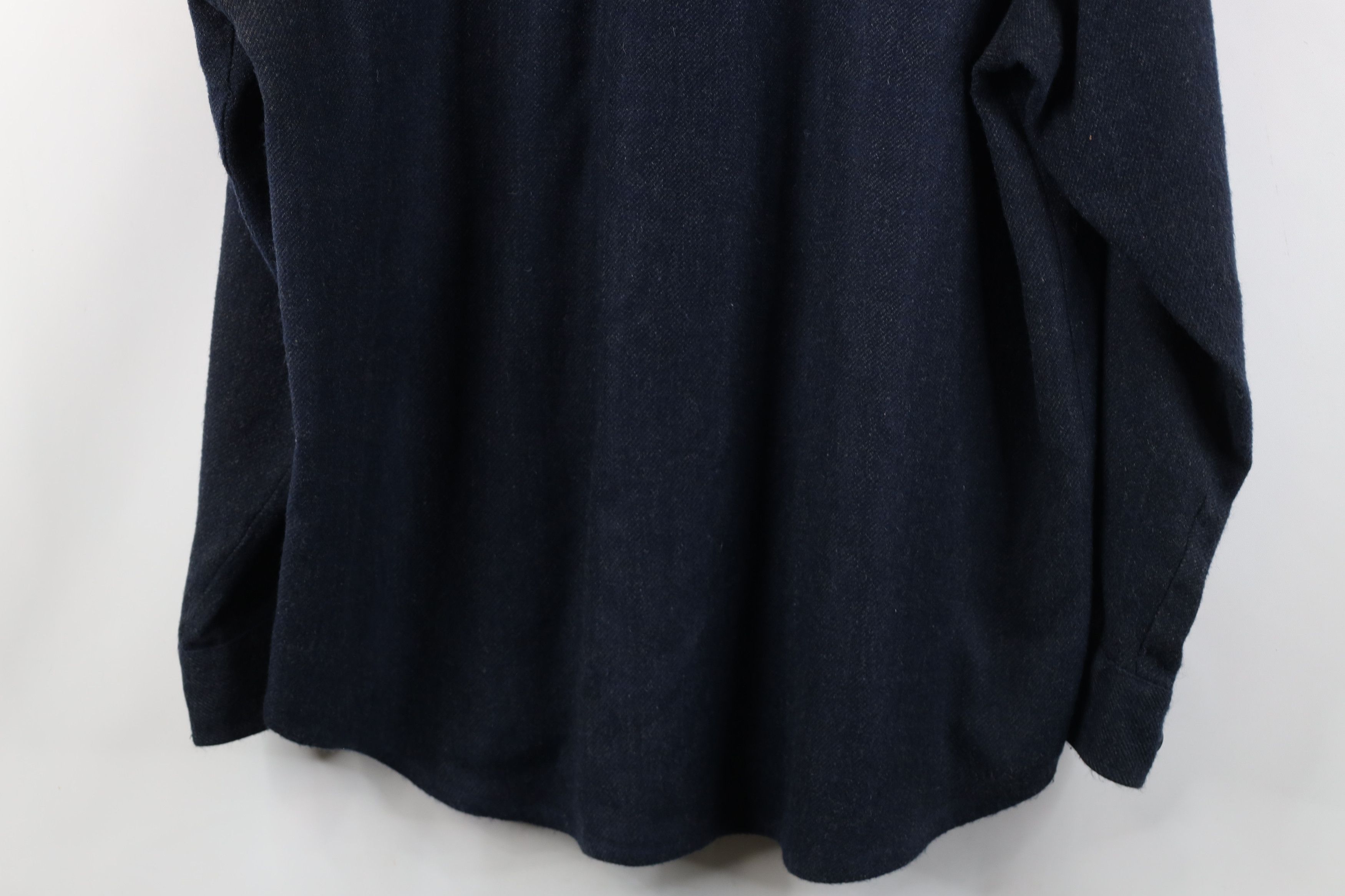 Vintage Vintage 90s Streetwear Wool Blend CPO Button Shirt Blue Size US M / EU 48-50 / 2 - 14 Thumbnail