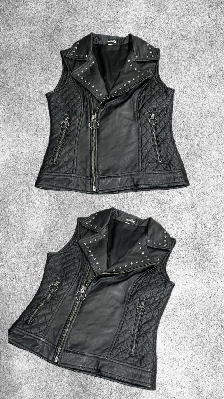 Japanese Brand Vintage 90s Biker Motorcycle Opium Goth Style Vests Y2K Size US S / EU 44-46 / 1 - 1 Thumbnail