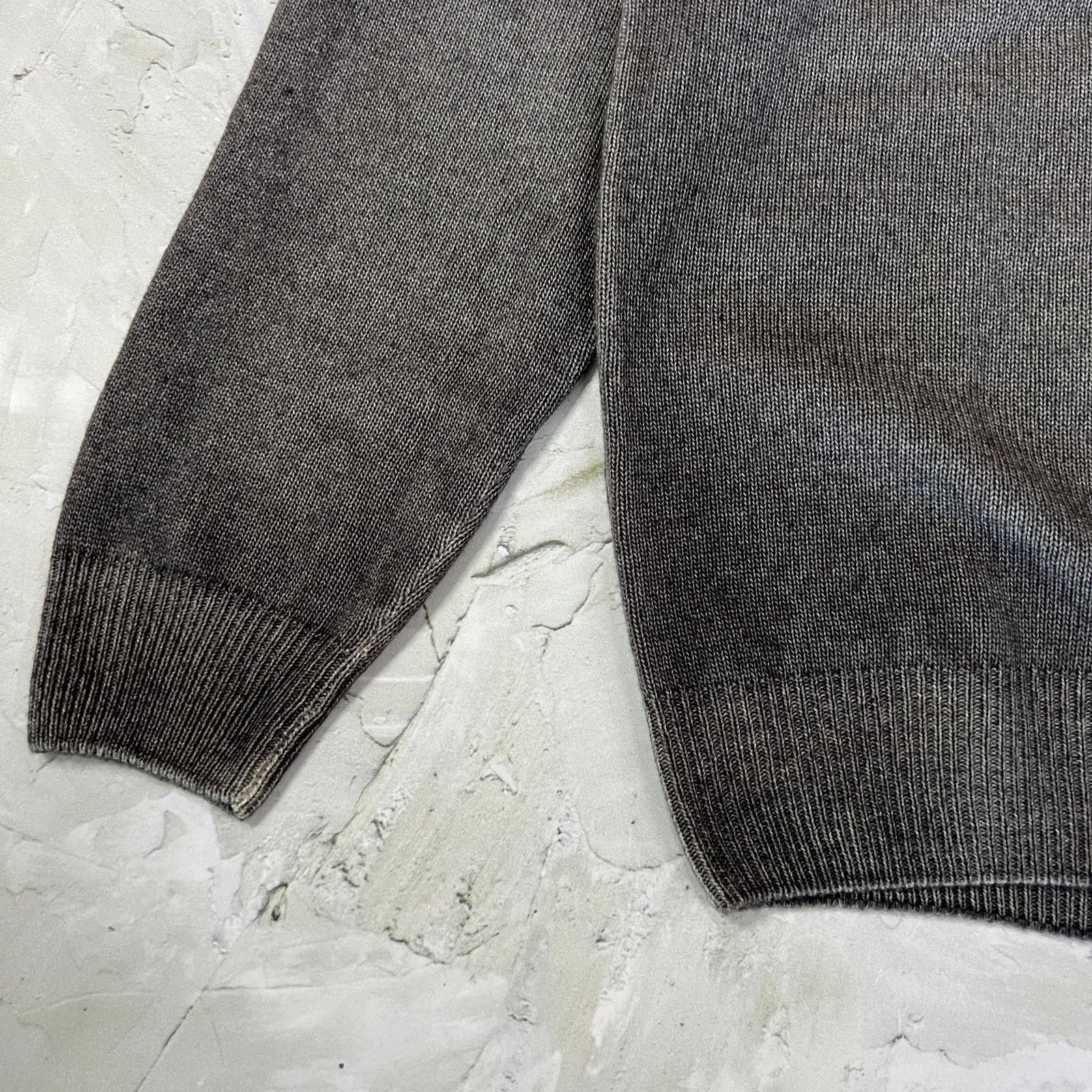 Altea Altea Wool Cashmere Shawl Collar V-Neck Sweater Gray Italy Size US XL / EU 56 / 4 - 6 Thumbnail