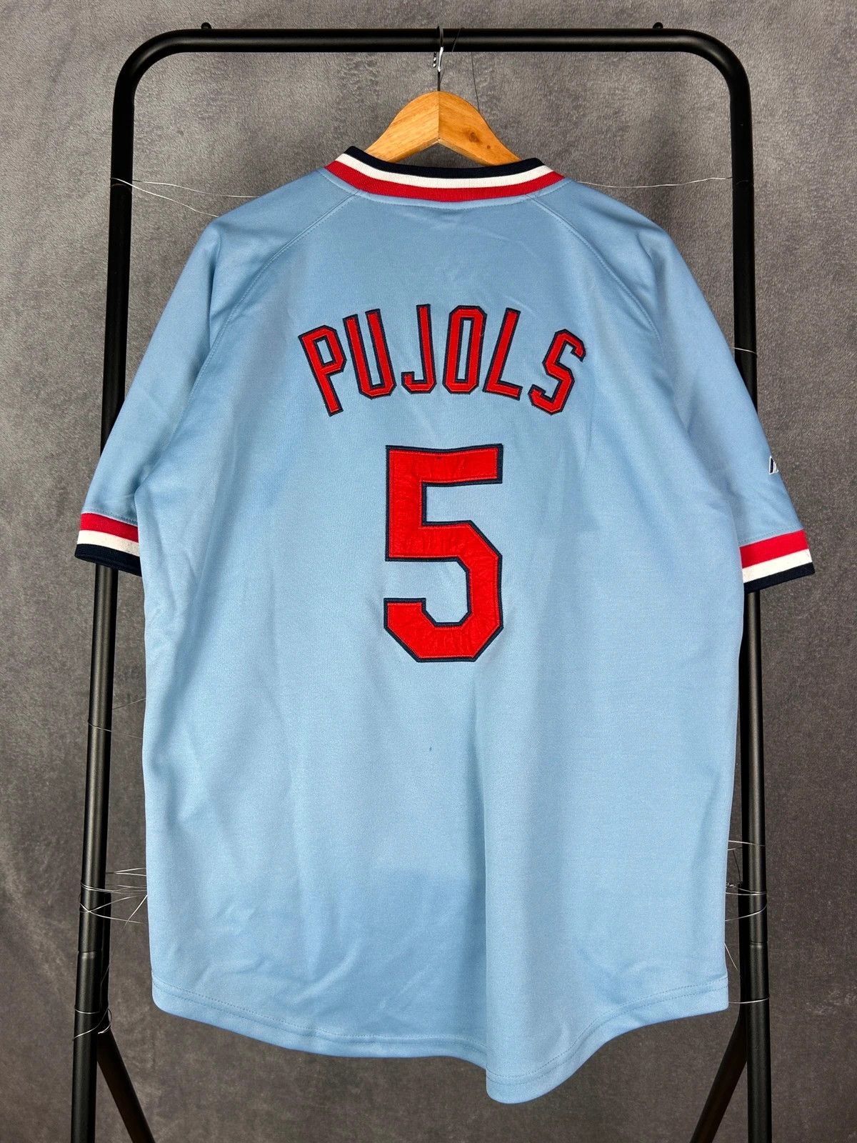 Majestic Cardinals Jersey 5 Pujols niebieska big logo haft Size US XL / EU 56 / 4 - 2 Thumbnail