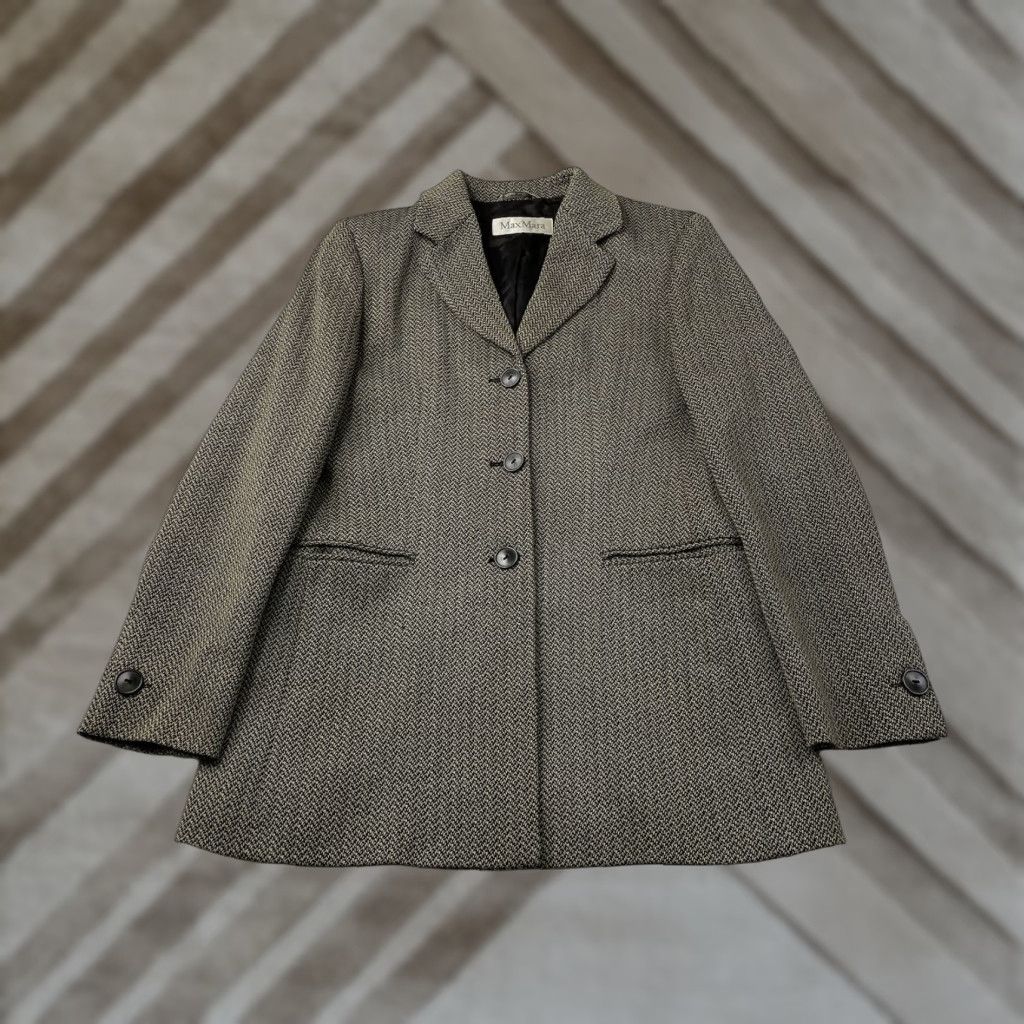Max Mara Max Mara Womens Wool Blazer Jacket Coat 3 Button Tweed Size 8 Multicolor Geometric Tweed Regular Womens Blazer Size M / US 6-8 / IT 42-44 - 1 Thumbnail
