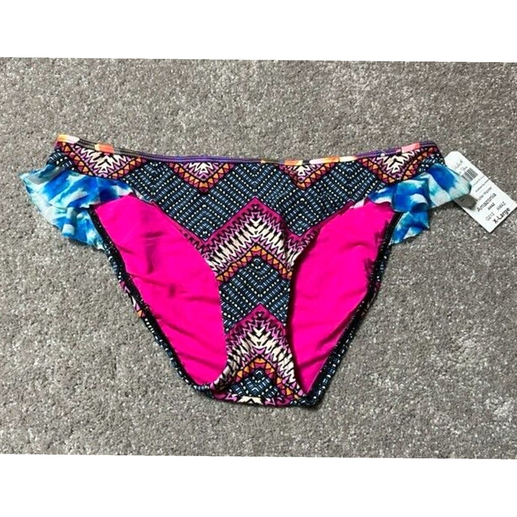 Swims Swim Systems Bikini Swim Bottom XL Pink Aztec Chevron Boho 70s Mid-rise Women Mens? Size 40" / US 18 - 2 Thumbnail