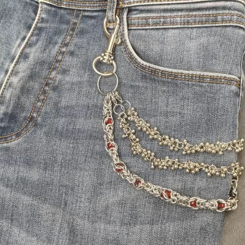 Japanese Brand 3 Layers Round Bead With Keel Pants Chain Size ONE SIZE - 7 Thumbnail
