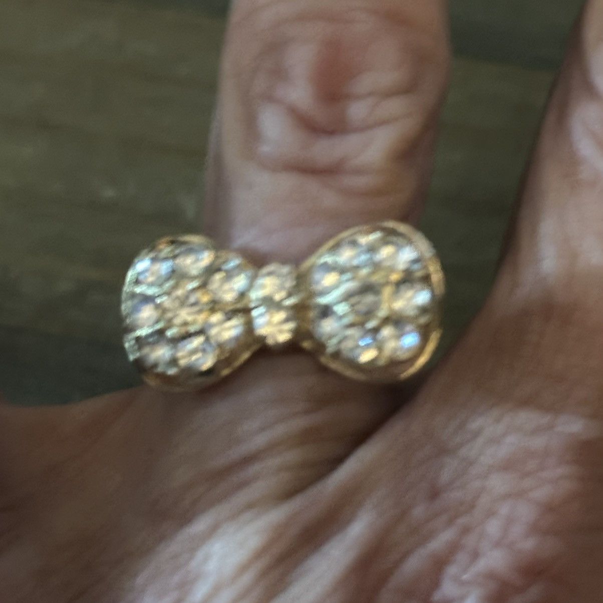 Other Gold tone pave bow tie bracelet, earrings and ring set Size ONE SIZE - 4 Thumbnail