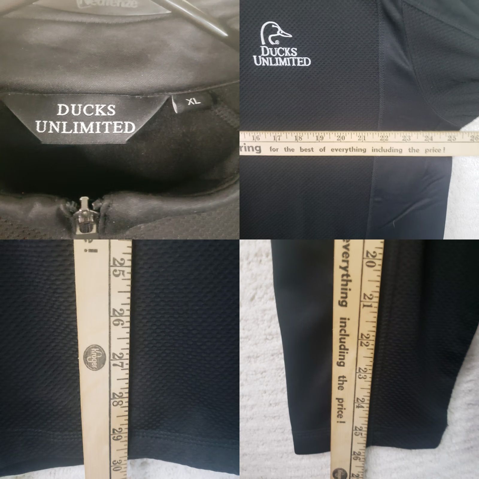 B Sides Ducks Unlimited Men's XL Full Zip Jacket Black Neoprene Like Sides Pockets Size US XL / EU 56 / 4 - 10 Thumbnail