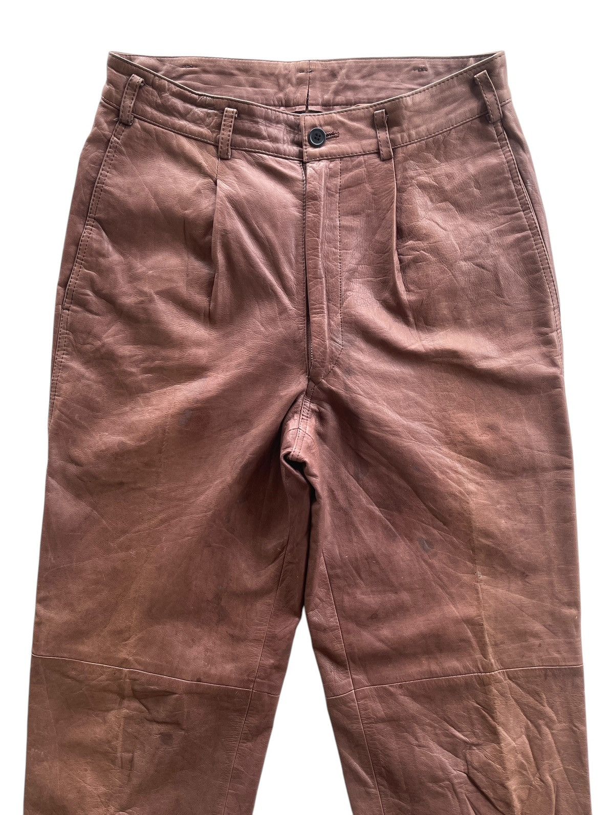 Comme des Garcons Homme 90s CDG Homme Cowhide Dirty Pants Size US 27 - 3 Thumbnail