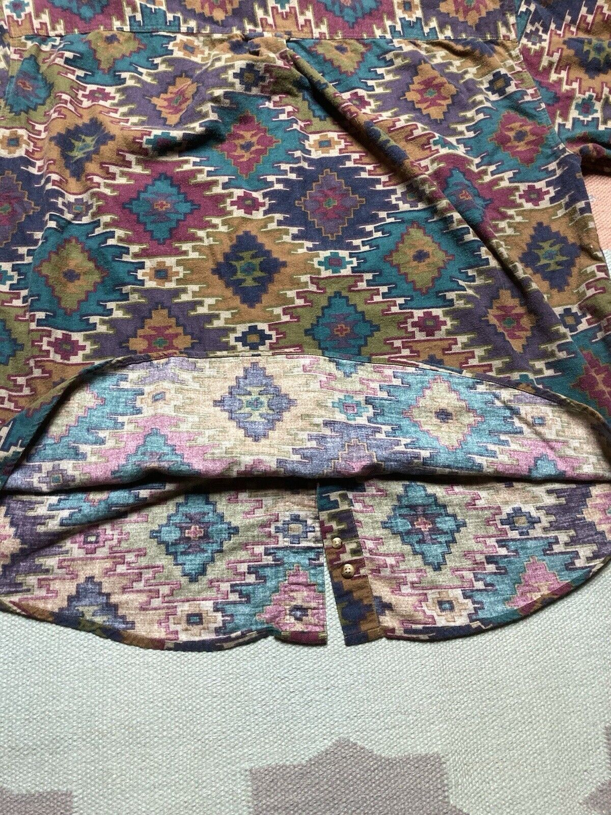 Structure × Vintage VTG 90s flannel shirt brushed cotton aztec all over print XL Size US XL / EU 56 / 4 - 6 Thumbnail