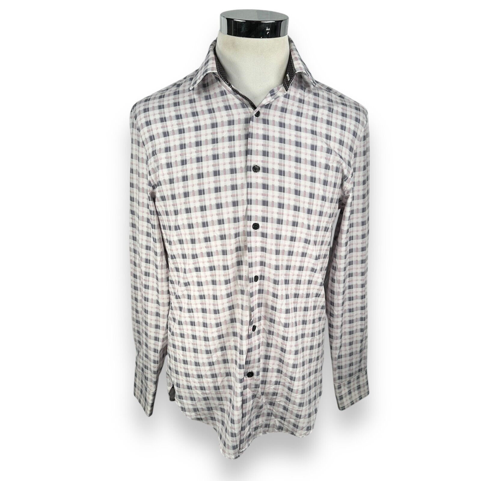 Other WRK 4-Way Stretch Dress Shirt Men’s 15.5 White Gray Pink Size US M / EU 48-50 / 2 - 1 Thumbnail