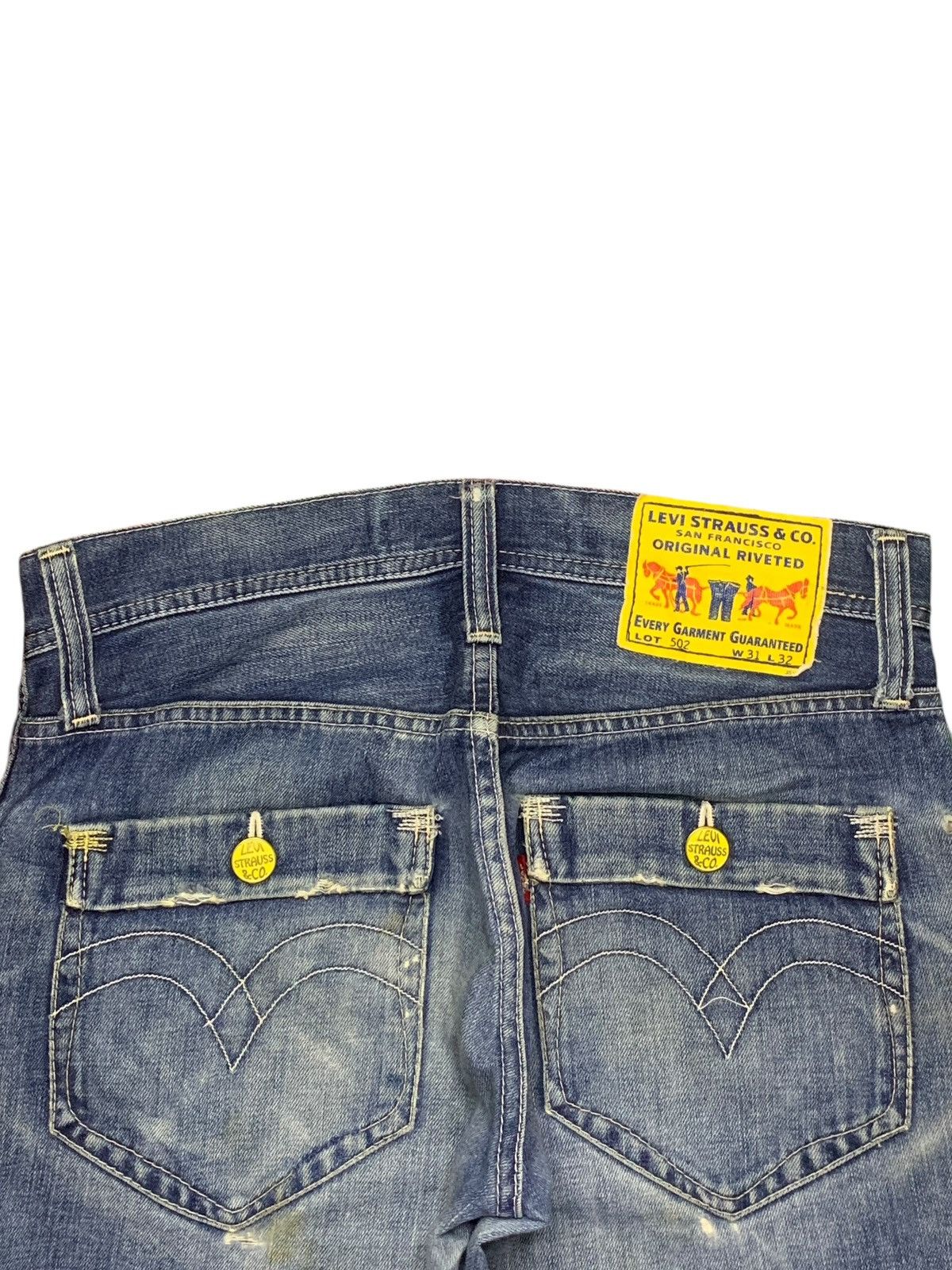 Levi's × Levi's Vintage Clothing Vintage 90s Levis 502 Faded Wash Distressed Loose Jeans Size US 32 / EU 48 - 8 Thumbnail
