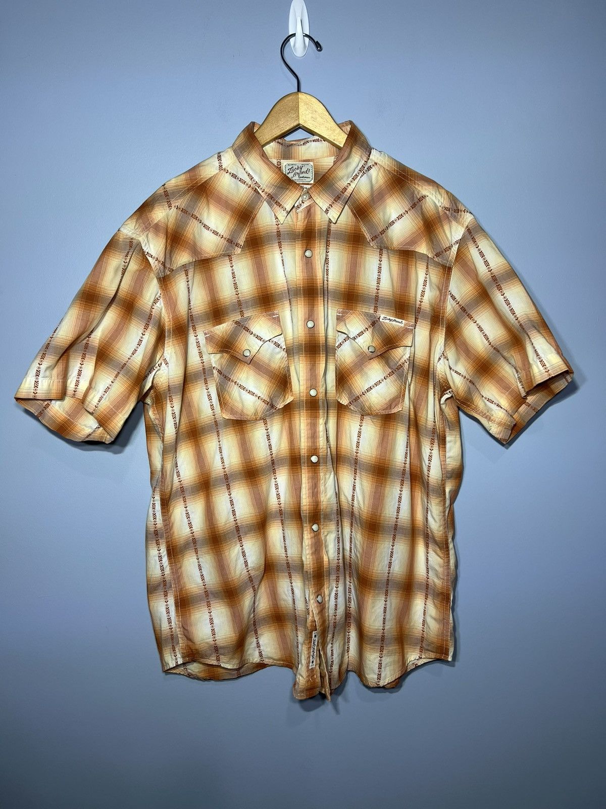 Lucky Brand Lucky Brand Shirt Size XXL Brown Diamond Plaid Pearl Snap Size US XXL / EU 58 / 5 - 2 Thumbnail