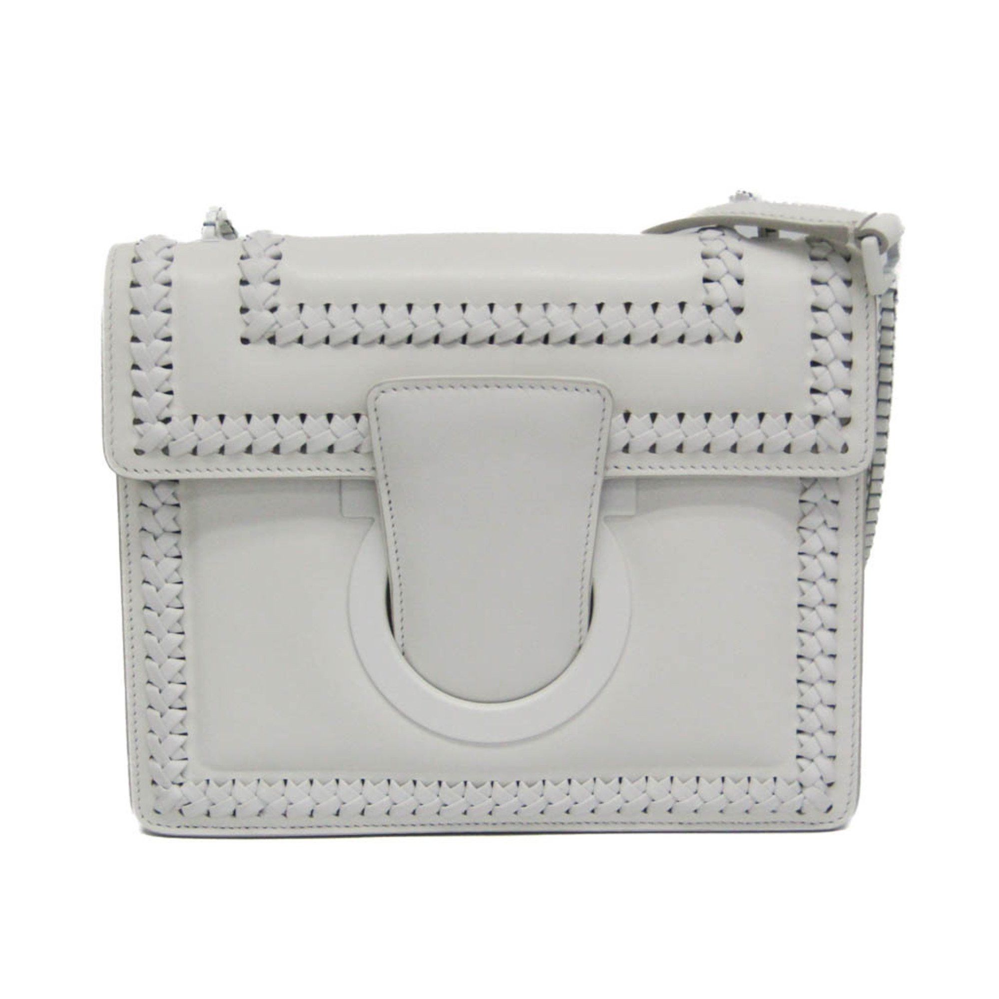 Salvatore Ferragamo Salvatore Ferragamo Gancini DY-21 H038 Women's Leather Shoulder Bag White Size ONE SIZE - 1 Thumbnail