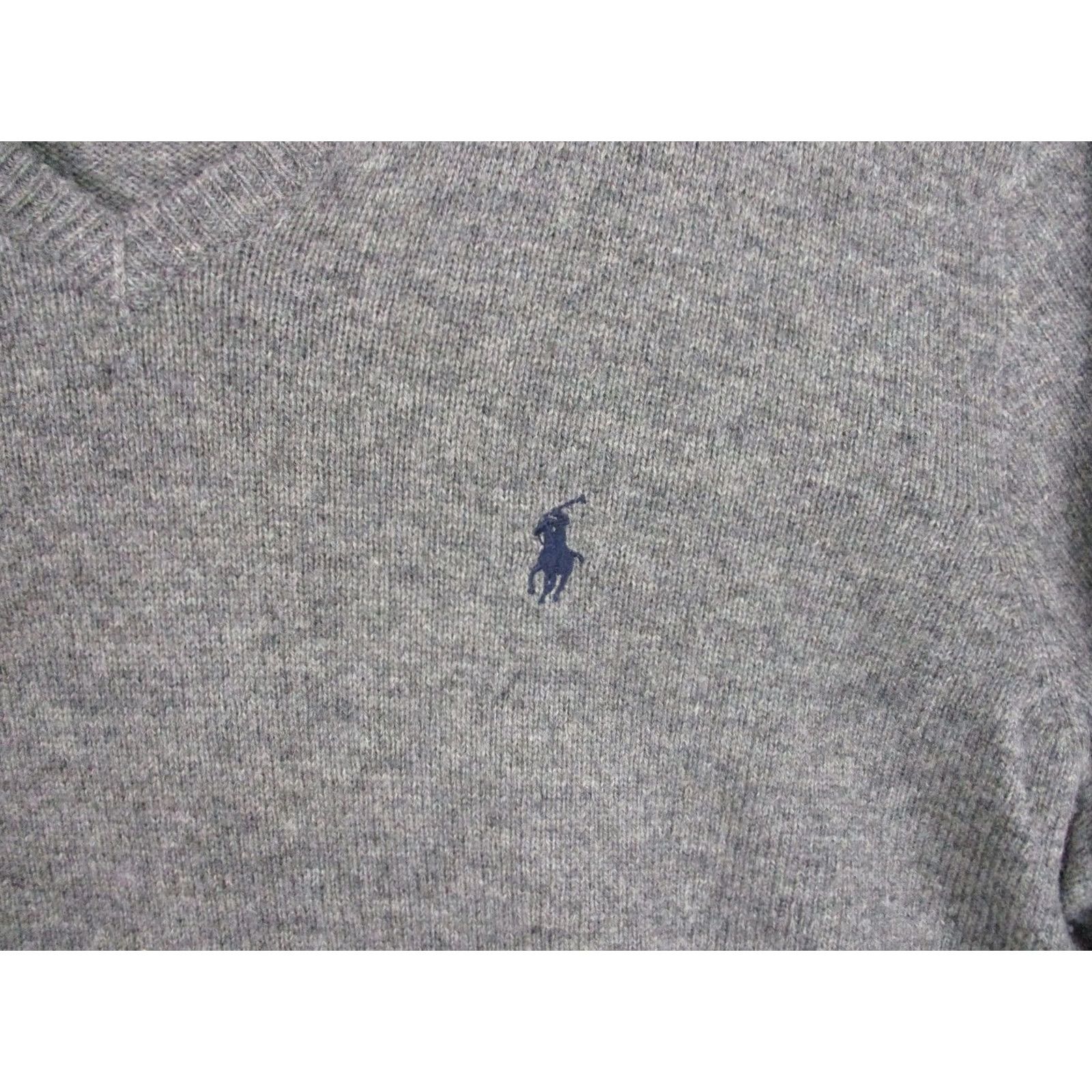 Polo Ralph Lauren Polo by Ralph Lauren Sweater Mens Large Gray V-Neck Lambswool Knit Pony Logo Size US L / EU 52-54 / 3 - 2 Thumbnail