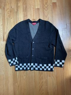 Supreme Brushed Checkerboard Cardigan | Grailed