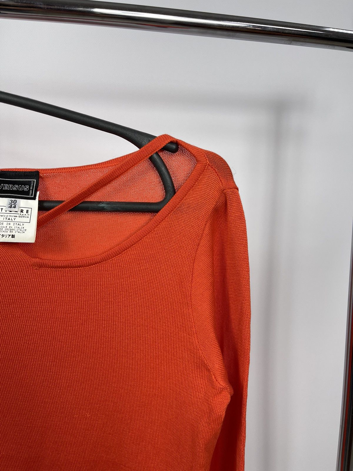 Versus Versace Versus Vintage Top Sweater Knit Orange Size 30/44 Size L / US 10 / IT 46 - 2 Thumbnail