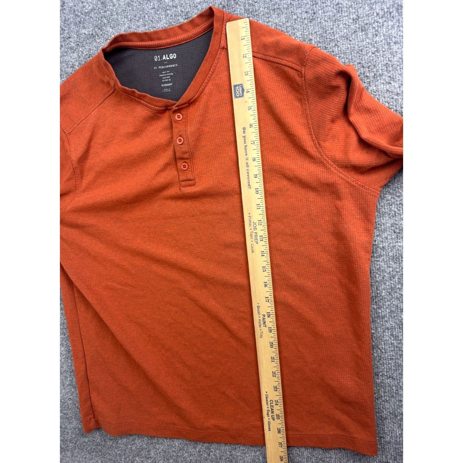 Vintage 01. ALGO Shirt Men's XL Orange Long Sleeve Henley Waffle Knit UPF 40 Size US XL / EU 56 / 4 - 4 Thumbnail
