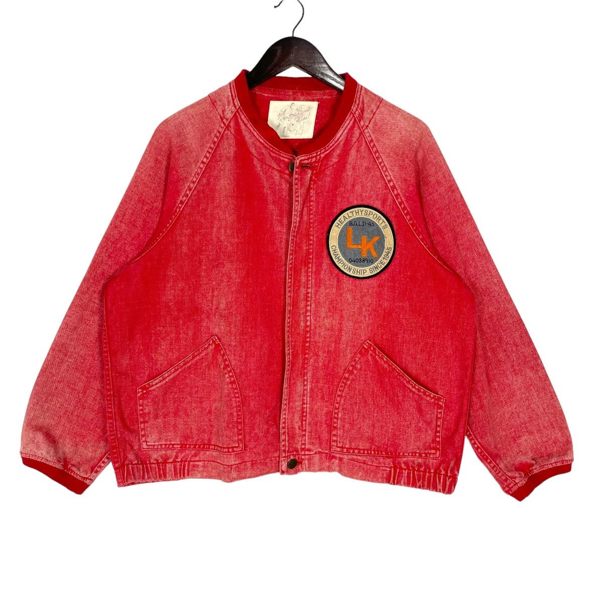Vintage Healthy Sport Denim Jacket ChampionShip 1945 International Size US L / EU 52-54 / 3 - 1 Thumbnail