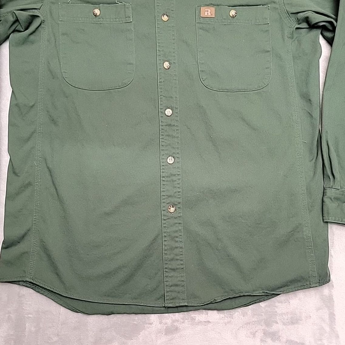 Wrangler VINTAGE Wrangler? No, Original: Wrangler Riggs Workwear Shirt Mens Large Green Solid Heavy Twill Button Down Size US L / EU 52-54 / 3 - 2 Thumbnail
