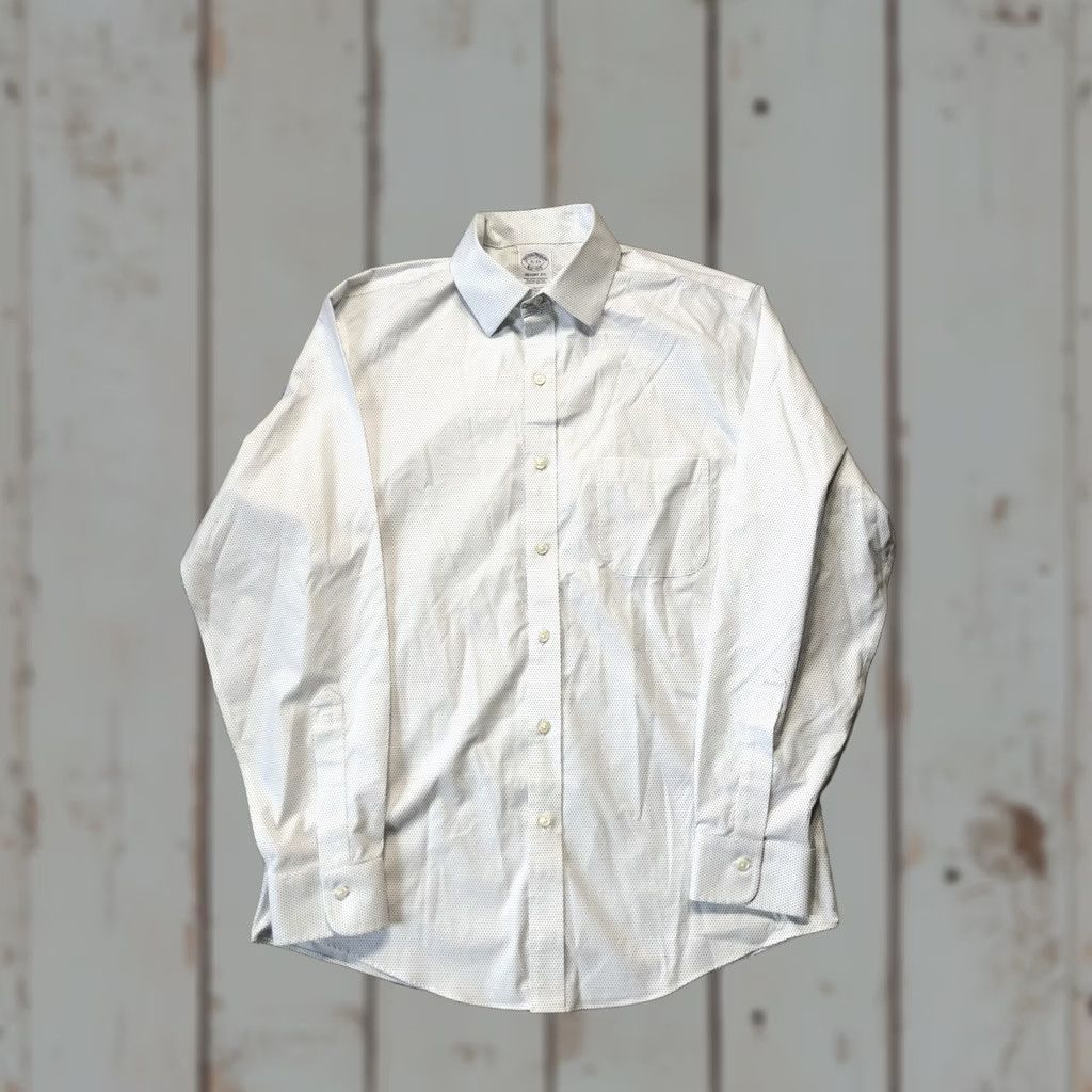 Brooks Brothers Brooks Brothers Dress Shirt Mens 15 32/33 Polka Dot Non-Iron Stretch Regent Size 40R - 1 Thumbnail