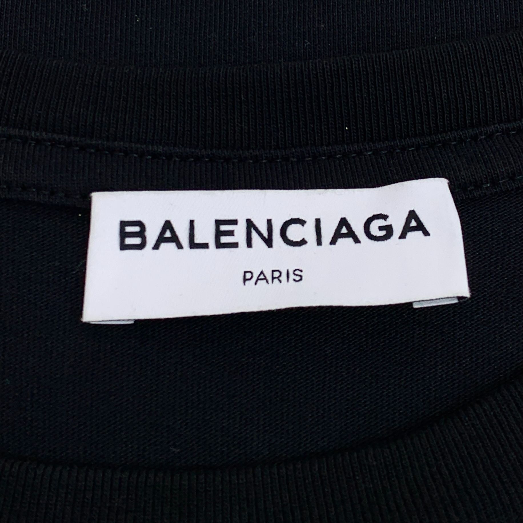 Balenciaga Balenciaga Black Multicolor Letter Print Cotton T-Shirt Size Size S / US 4 / IT 40 - 2 Thumbnail