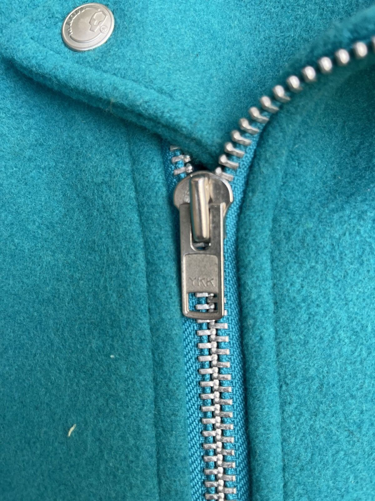 Japanese Brand × Vintage MACKDADDY Double Collar Wool Biker Jacket Aqua Blue L / LRG Size US M / EU 48-50 / 2 - 6 Thumbnail