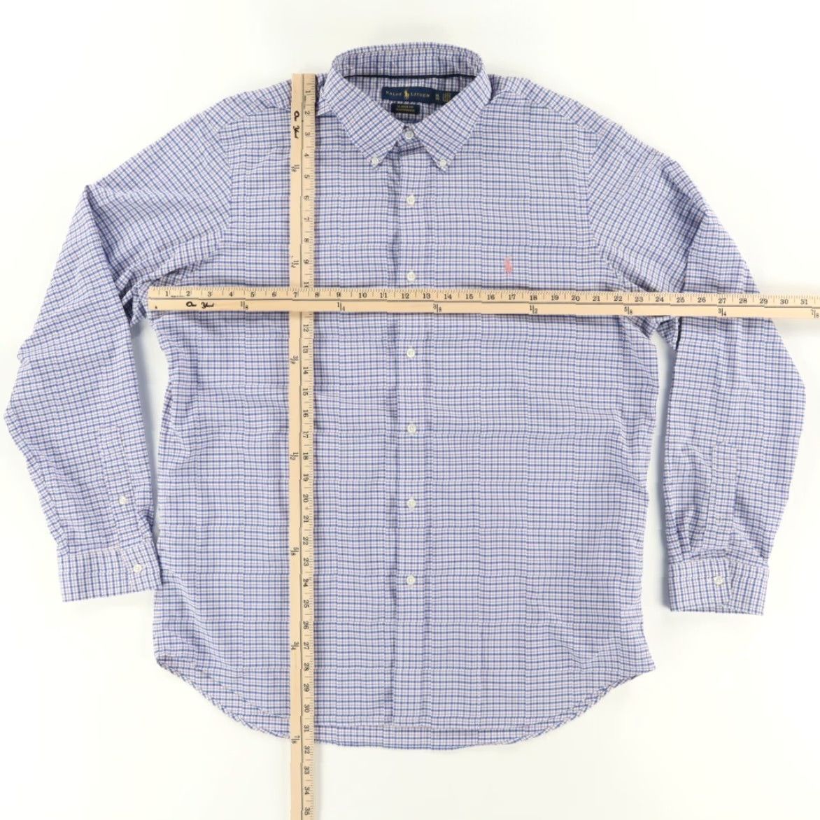 Ralph Lauren Ralph Lauren Performance Classic Fit Gingham Button Down Shirt Blue Men's XL Shirt Size US XL / EU 56 / 4 - 3 Thumbnail