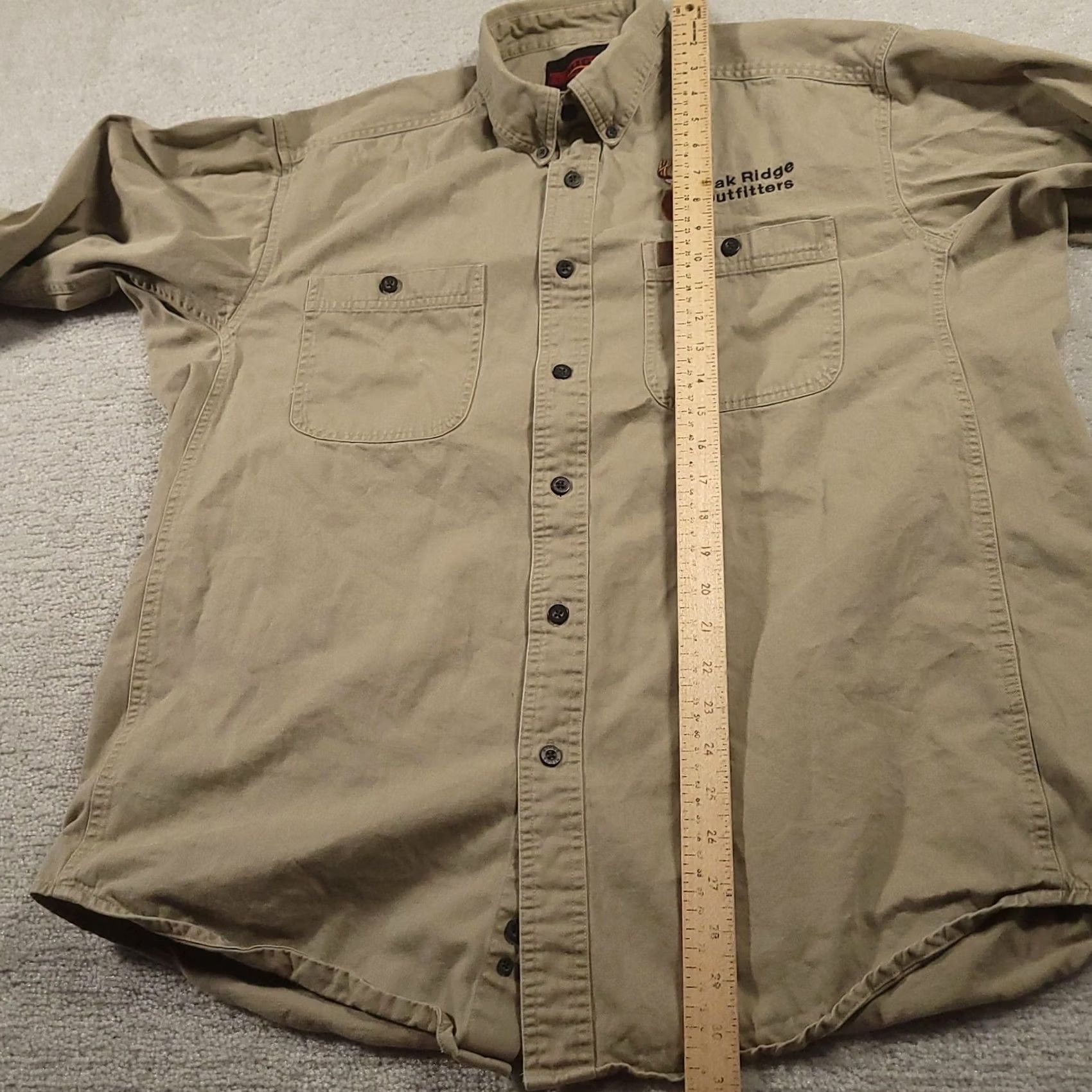 Wrangler Riggs Workwear Shirt Mens XL Khaki Button Down Oak Ridge Outfitters Logo Cotton Shirt Mens XL Beige/Khaki 3W501.KH Size US XL / EU 56 / 4 - 6 Thumbnail