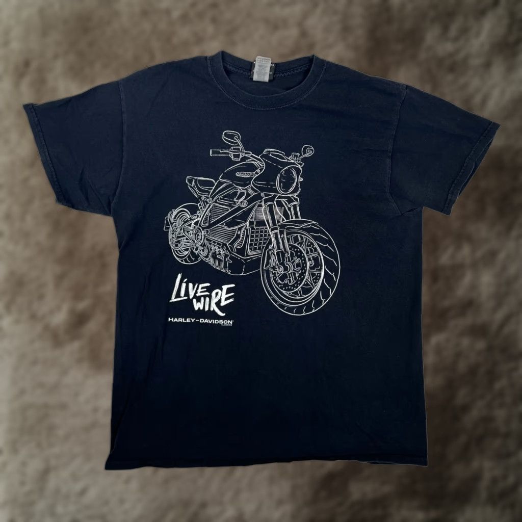 Harley Davidson Harley-Davidson T-Shirt Black "Livewire" Retro Crew Neck Short Sleeve L Men 90s Vintage-Style California Skull Logo"} Size US L / EU 52-54 / 3 - 1 Thumbnail