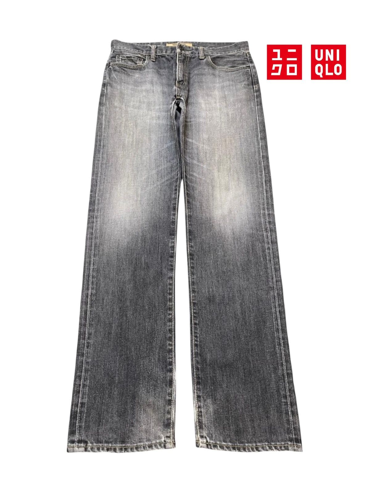 Uniqlo Vintage Y2K Japan Uniqlo Grey Faded Wash Style Straight Leg Size US 33 - 1 Thumbnail