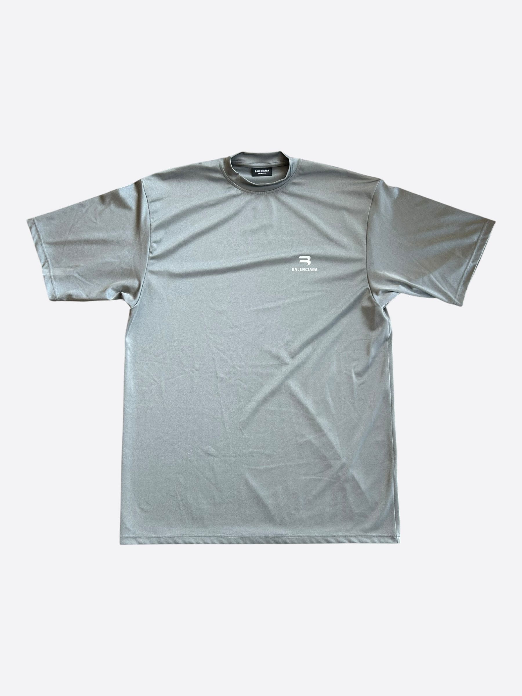 Balenciaga Balenciaga Grey Logo T-Shirt Size US M / EU 48-50 / 2 - 1 Thumbnail