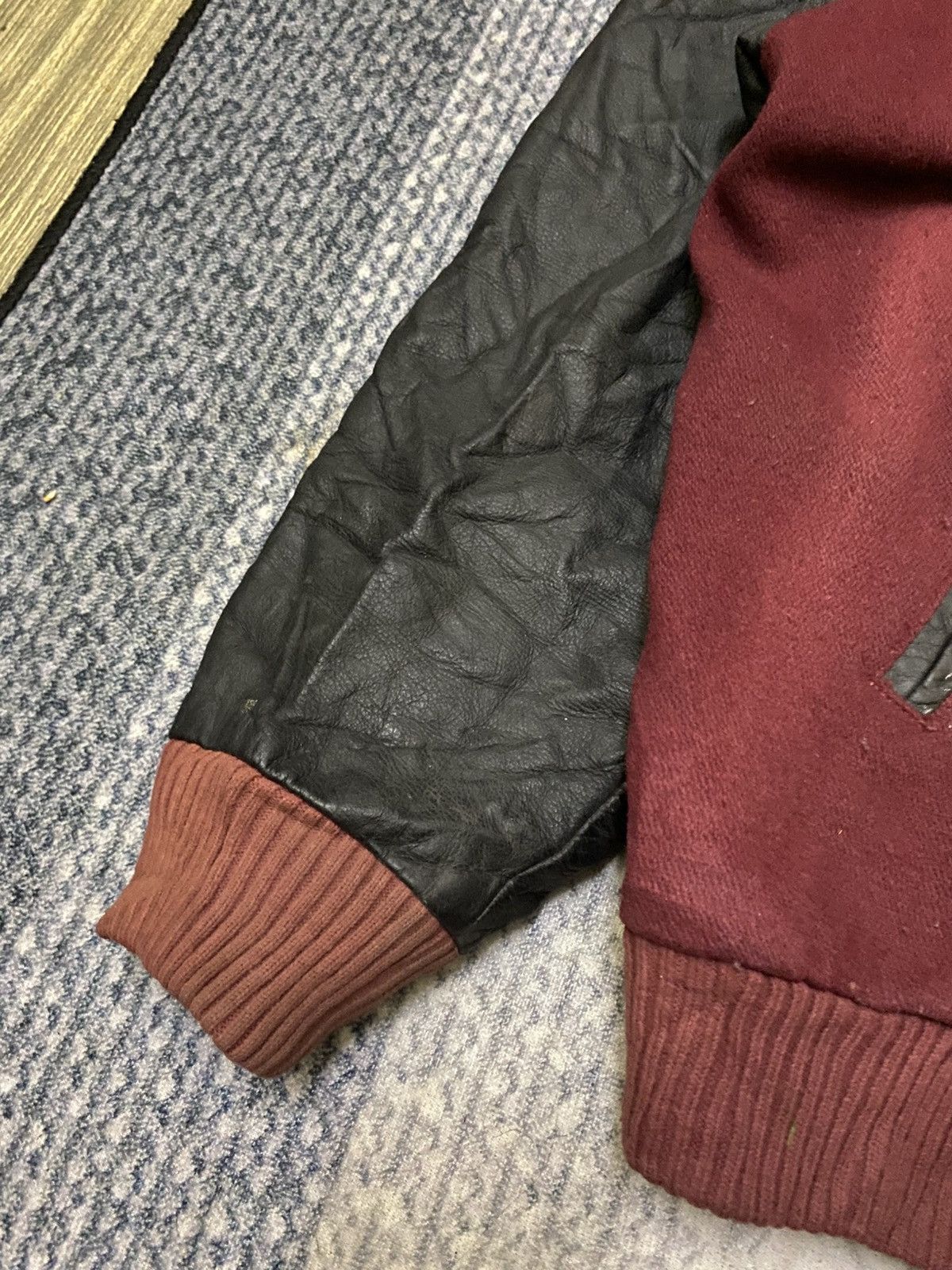 Japanese Brand VINTAGE AIBAWORKS LEATHER ARM WOOL BODY Size US L / EU 52-54 / 3 - 6 Thumbnail