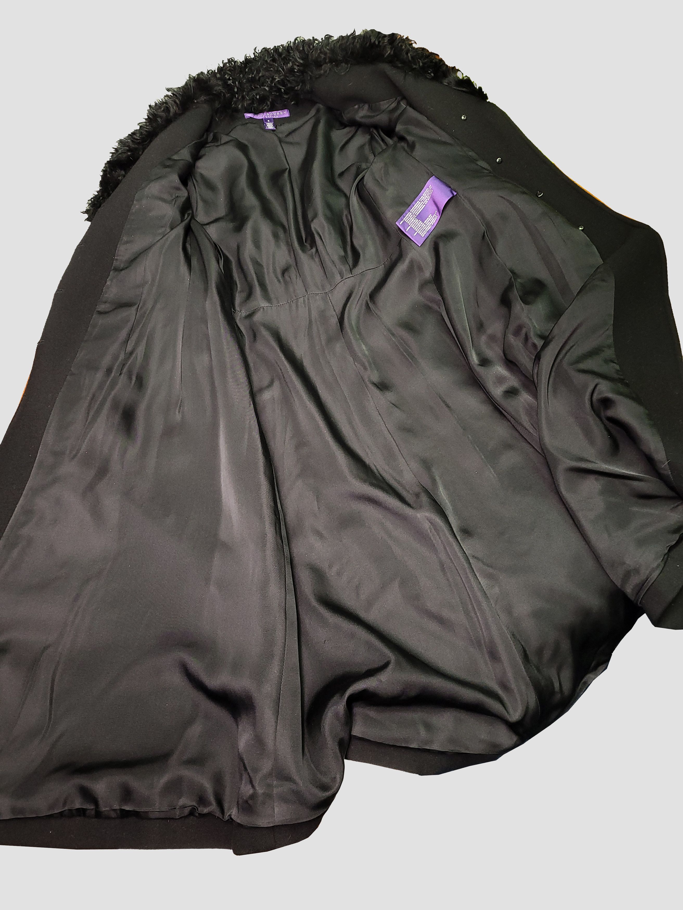 Ralph Lauren Purple Label Ralph Lauren Collection_ Lamb Shearling Trim _ Wool Coat Size M / US 6-8 / IT 42-44 - 4 Thumbnail