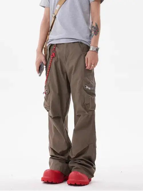 Jean Vintage Street Zipper Pocket Workwear Pleated Work Pants Size US 30 / EU 46 - 4 Thumbnail