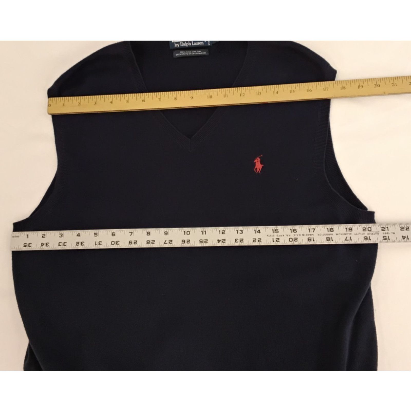 Polo Ralph Lauren Polo Ralph Lauren Sweater Vest Men's L Navy Blue Pima Cotton Size US L / EU 52-54 / 3 - 8 Thumbnail