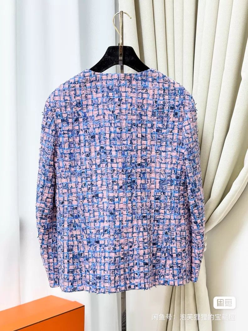 Chanel Chanel Pin blue mosaic woven four-pocket long-sleeved twee Size XXS / US 00 / IT 34 - 3 Thumbnail