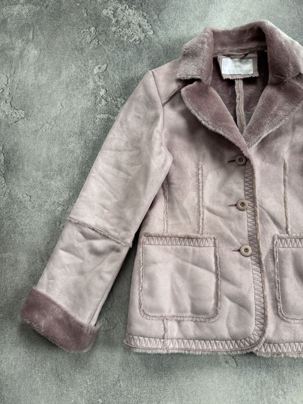 Miss Sixty TCM retro vintage fax fur coat linned sherpa jacket Y2K LGB Size S / US 4 / IT 40 - 8 Thumbnail