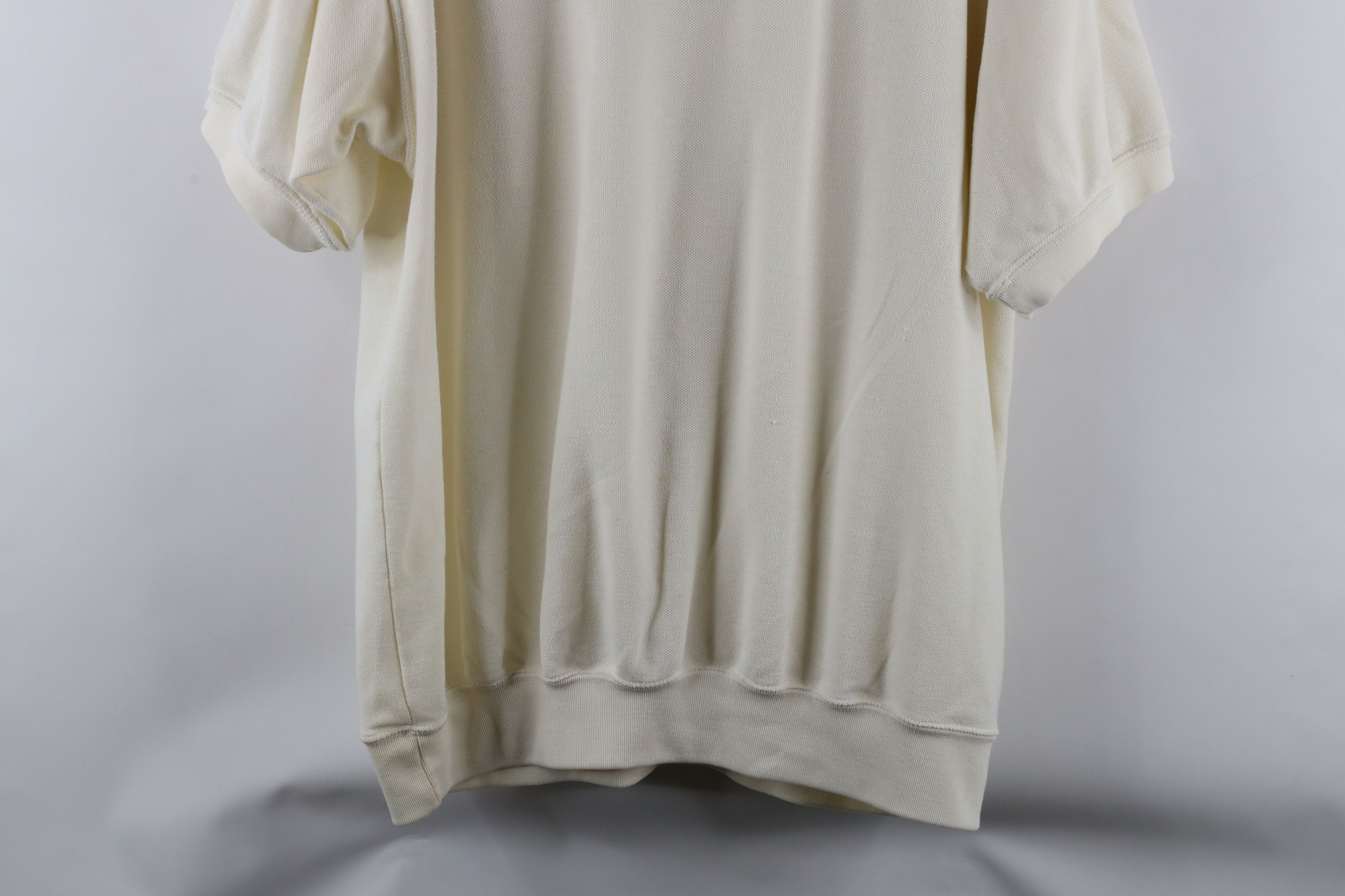 Vintage Vintage 90s Streetwear Pique Cotton Pullover Polo Cream Size US XXL / EU 58 / 5 - 11 Thumbnail