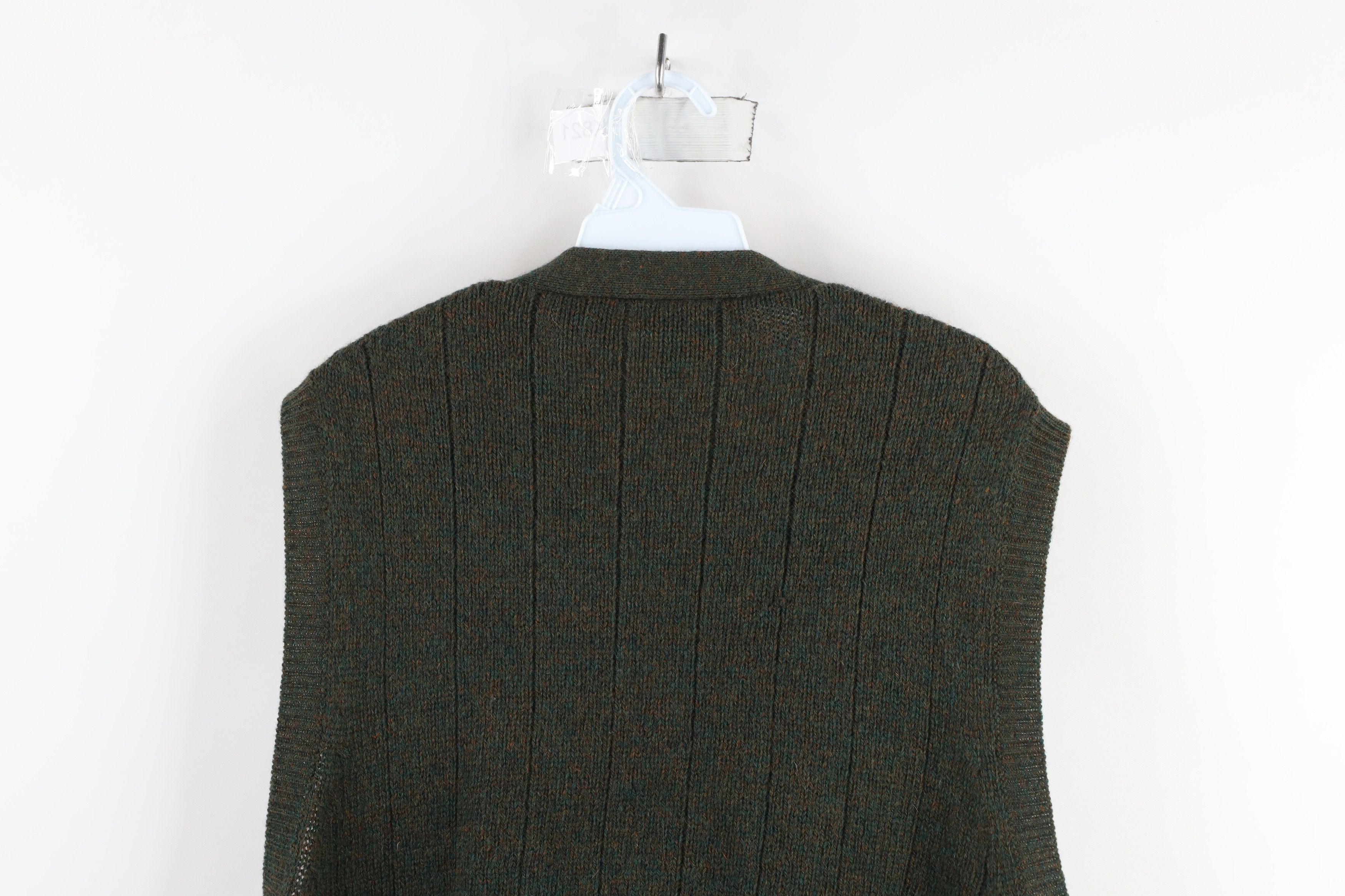 Vintage Vintage 90s Streetwear Wool Knit Cardigan Sweater Vest Green Size US XL / EU 56 / 4 - 10 Thumbnail