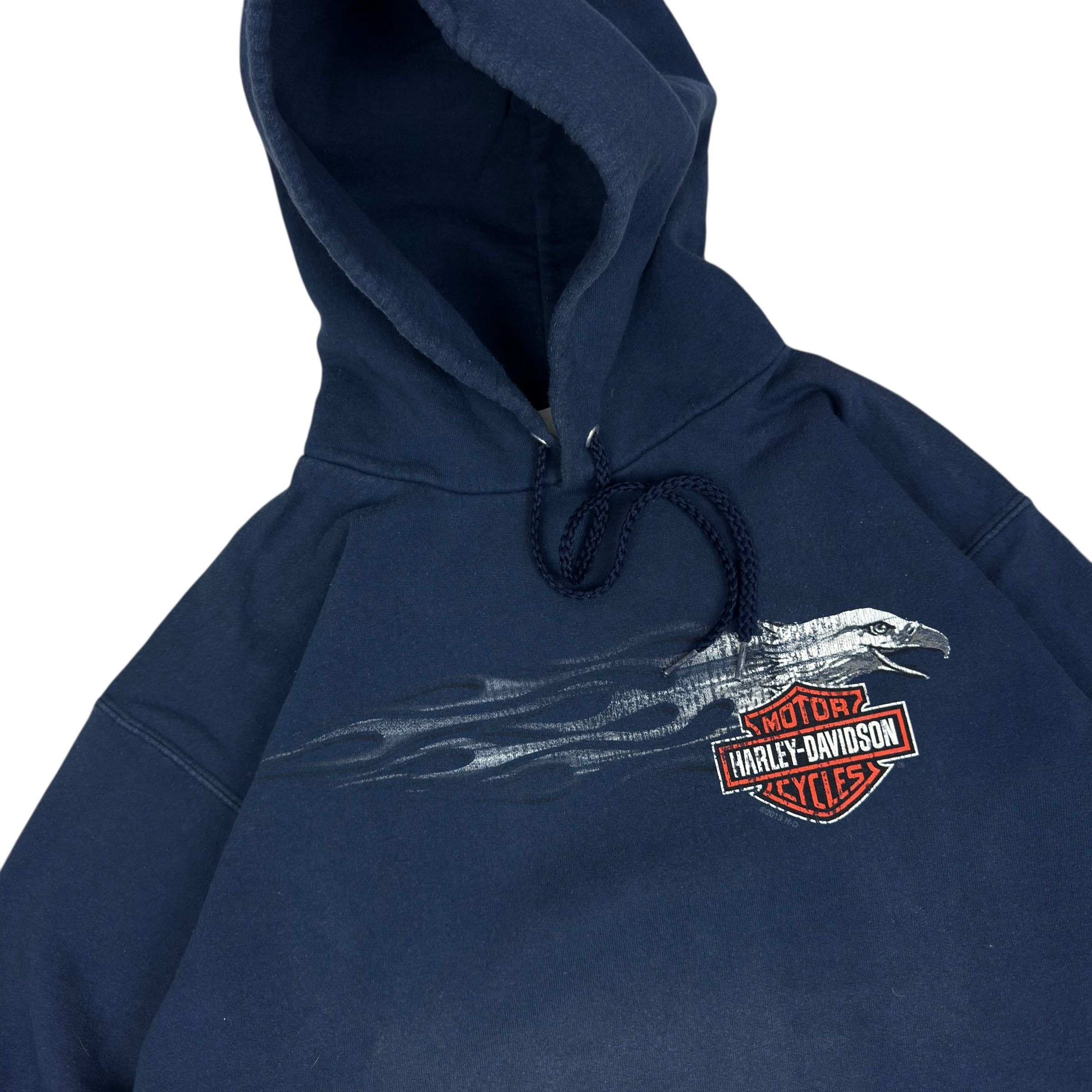 Harley Davidson Harley-Davidson Men's Blue Cotton Pullover Hoodie S (34-36) Size US S / EU 44-46 / 1 - 4 Thumbnail