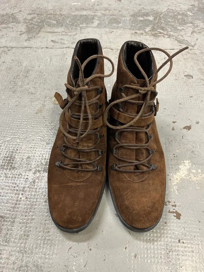 Gucci 2000s Gucci Hiking Brown Suede Leather Boots Size US 11.5 / EU 44-45 - 4 Thumbnail