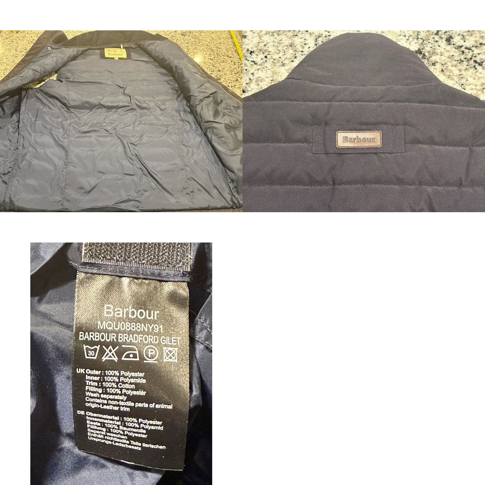 Barbour Barbour Bradford Gilet Vest 2XL Navy Blue Full Zip Snap Quilted Puffer XXL Barbour Bradford Gilet Jacket Vest Mens Obsidian Navy Blue Size US XXL / EU 58 / 5 - 8 Thumbnail