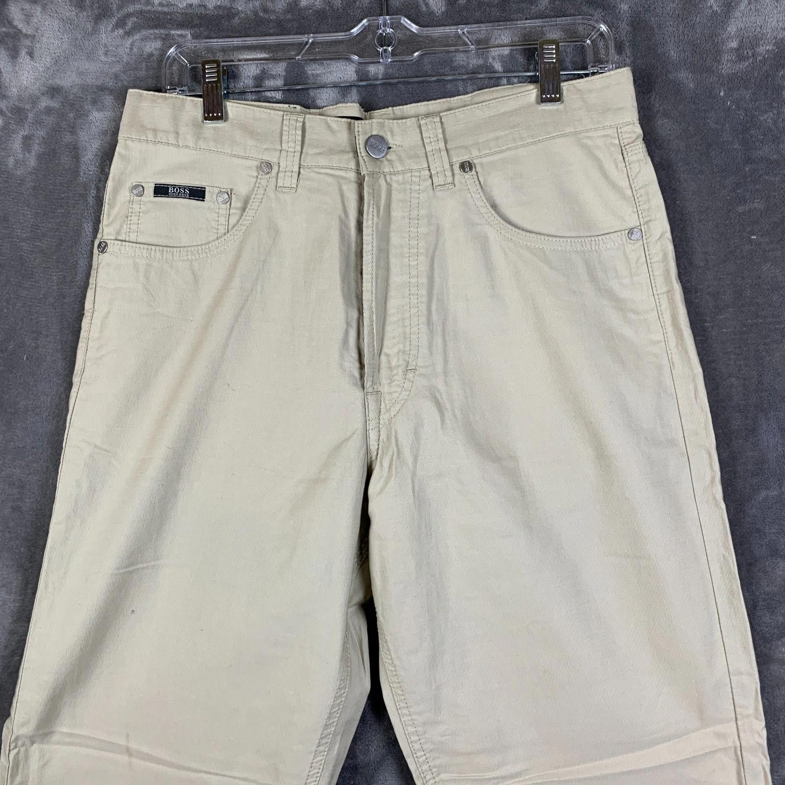 Hugo Boss Hugo Boss Mens 32X22 Cream Flat Front Alabama Chino (340) Size US 32 / EU 48 - 3 Thumbnail