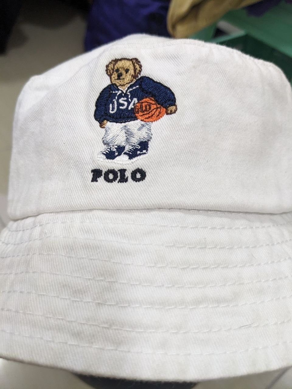 Polo Ralph Lauren VINTAGE POLO RALPH LAUREN ICONIC BEAR USA TWILL BUCKET HAT Size ONE SIZE - 4 Thumbnail
