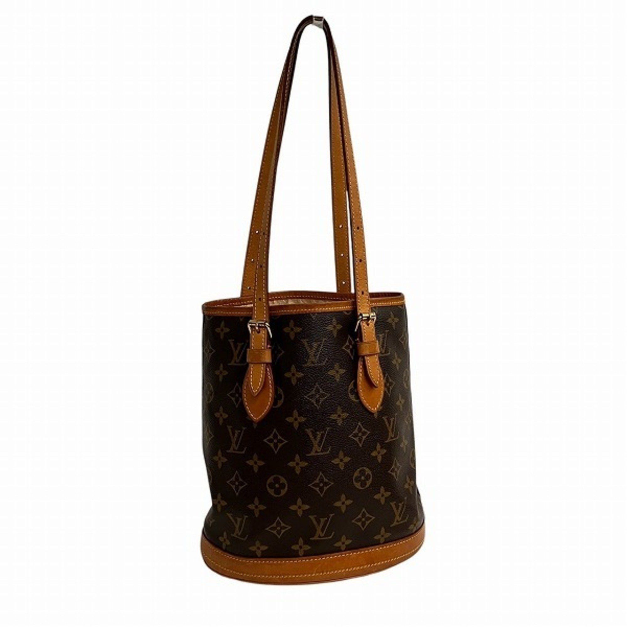 Louis Vuitton Monogram Petit Bucket M42238 Bag Tote Women's in Brown