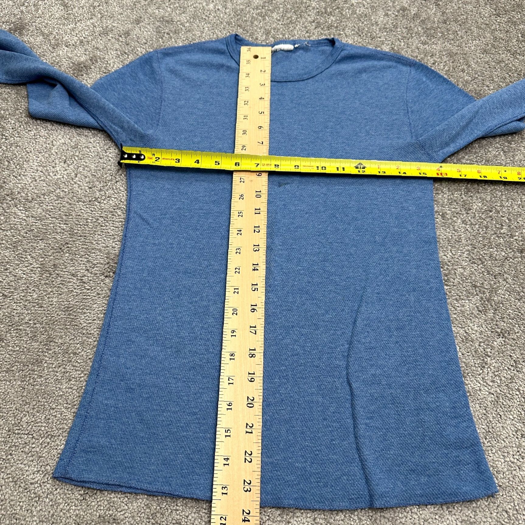Vintage Unbranded Women's Casual Long Sleeve T-Shirt Small Blue Crew Neck Classic Tee Size S / US 4 / IT 40 - 5 Thumbnail