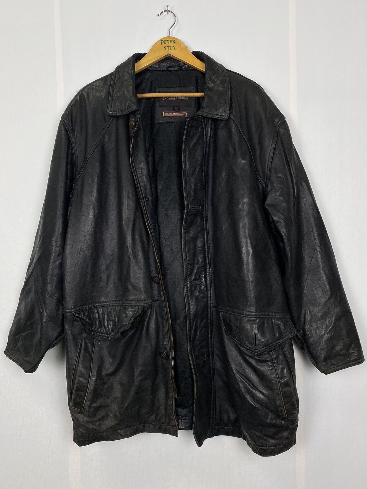Leather D’Homme A Homme Leather Jacket Size US L / EU 52-54 / 3 - 6 Thumbnail