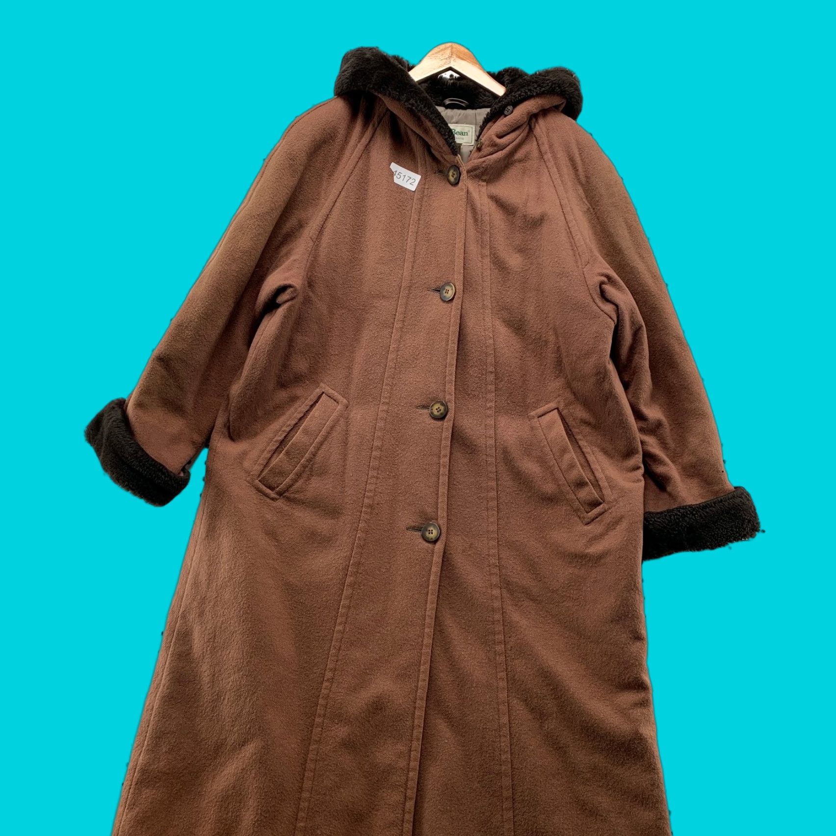Vintage VINTAGE L.L.Bean Coat Wool Alpaca Brown Insulated Faux Fur Hood Women M Size M / US 6-8 / IT 42-44 - 1 Thumbnail
