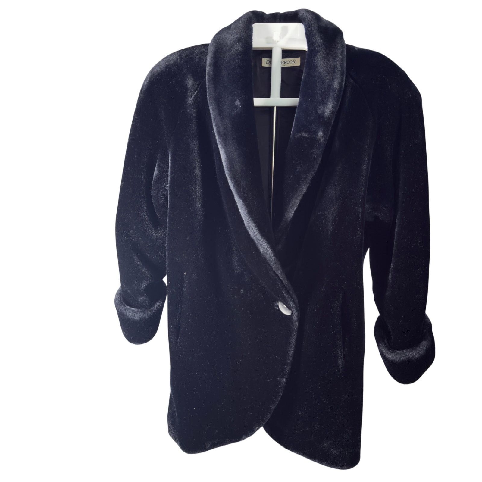 Other Donnybrook Vint Faux Fur Coat Shimmery Black Shawl Gorpcore Size L / US 10 / IT 46 - 1 Thumbnail
