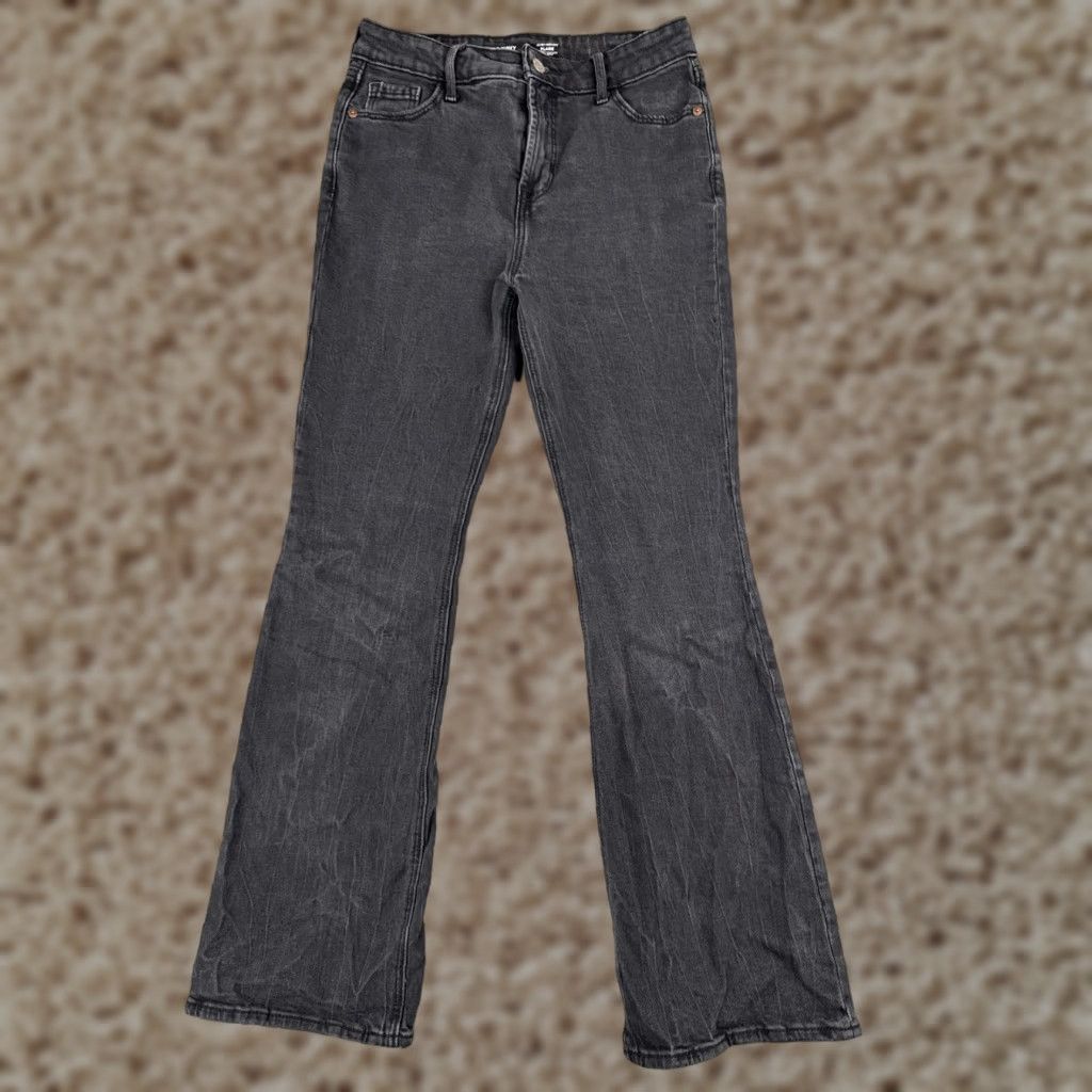 Old Navy Old Navy Jeans Womens 6 Black Denim Flare Extra High Rise Cotton Blend Zip 28x29 Size 28" / US 6 / IT 42 - 1 Thumbnail